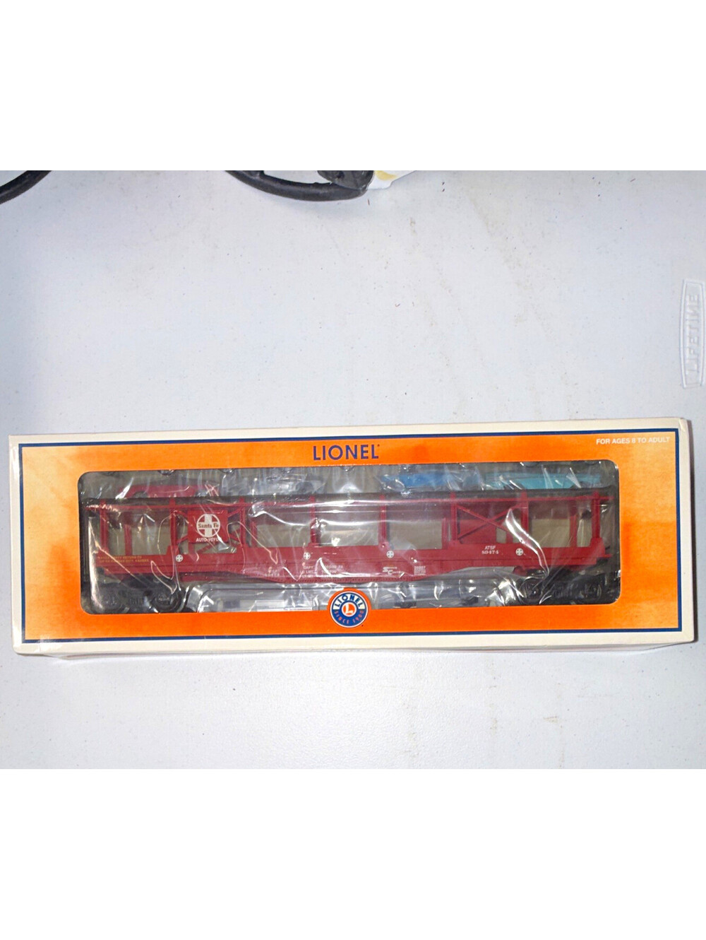 Lionel Santa Fe O Gauge Auto Carrier Freight Car Die-Cast Sprung Trucks 6-26097